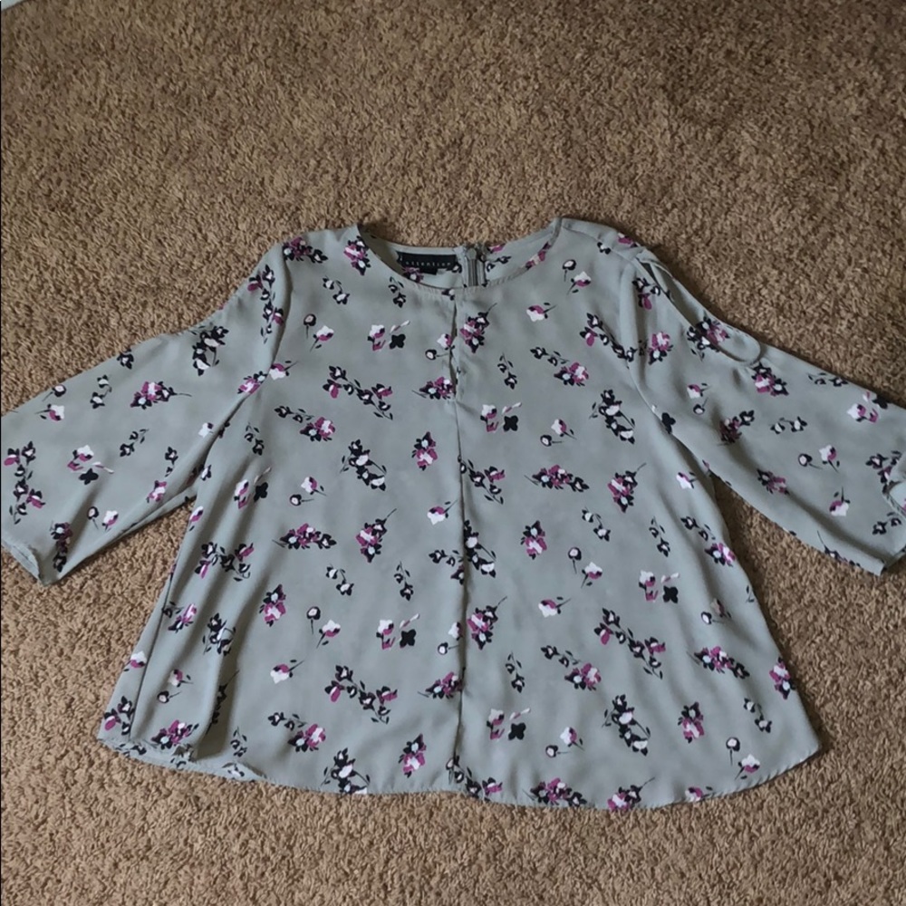 Grey Flowered Blouse